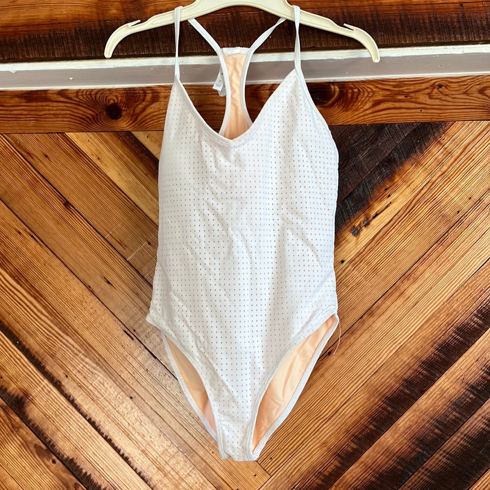 Worn only once!!  White one piece Fabletics bathing suit
